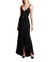 GIORGIO ARMANI 乔治·阿玛尼 High-Low Front Ruched Jersey Gown