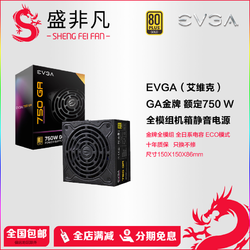EVGA 额定550W电源台式机电脑全模组金牌静音电源