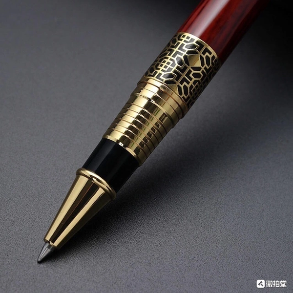 国风高端签字钢笔一支 仿红木钢笔 宝珠笔