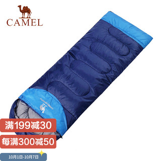 CAMEL 骆驼 户外睡袋野营1.35kg加厚成人睡袋  A6S3KL1103 深宝蓝/彩蓝 1.35kg左边