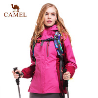 CAMEL 骆驼 户外冲锋衣女款三合一两件套可拆卸内胆正品防水保暖外套
