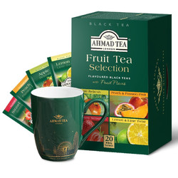 AHMAD 亚曼 英国亚曼AHMAD TEA果味红茶四口味组合装 百香果柠檬草莓苹果味袋泡茶2g*20包