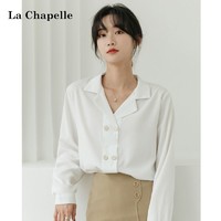 La Chapelle 拉夏贝尔 女士V领雪纺衬衫 913612978