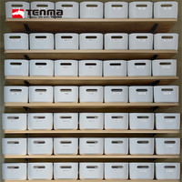TENMA 天马 Tenma带盖桌面收纳盒ins风可叠加塑料储物盒护肤品整理盒