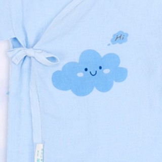 Purcotton 全棉时代 800-004228 婴儿短款纱布和袍 2件装 天空蓝+萌萌星空蓝 59/44码