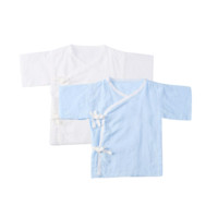 Purcotton 全棉时代 800-004228 婴儿短款纱布和袍 2件装 蓝色+白色 66/44码
