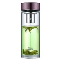 万象（WANXIANG）玻璃杯晶睿系列U168L单层大容量商务泡茶杯黛紫色480ML加厚带滤网便携车载水杯