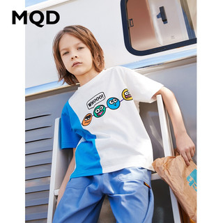 MQD 马骑顿 童装 中大童拼接洋气纯棉短袖T恤