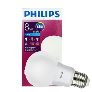 PHILIPS 飞利浦 E27螺口LED灯泡 8W 白光