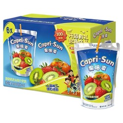 Capri-Sun 果倍爽 猕猴桃复合味少儿果汁饮料 200ml*6包 整箱装