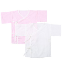 Purcotton 全棉时代 800-004231-059 短款纱布婴儿服礼盒 2条装 粉色+白色 59cm