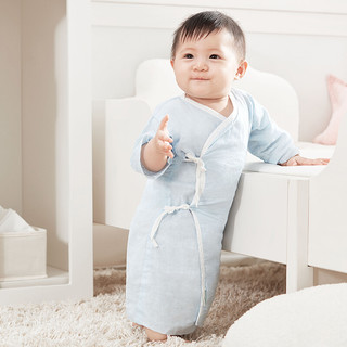 Purcotton 全棉时代 800-004230-059 长款纱布婴儿服礼盒 2条装 蓝色+白色 59cm