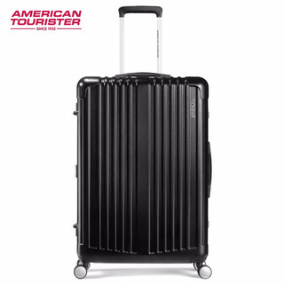 AMERICAN TOURISTER 美旅 铝框拉杆箱 潮男女托运箱商务万向轮行李箱 25英寸TSA密码箱旅行箱BB5哑光黑色