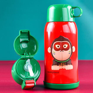 BEDDYBEAR 杯具熊 3D浮雕版 儿童保温杯 600ml 红色小猴
