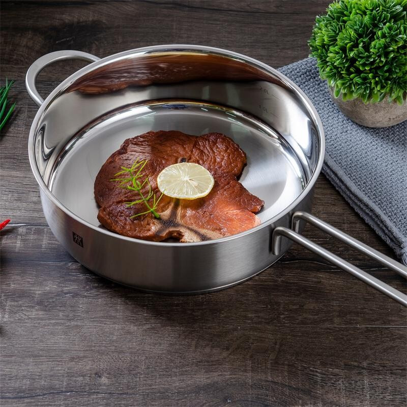 ZWILLING 双立人 平底锅煎锅牛排锅煎饼煎蛋锅锅具不锈钢厨具Nova Plus 24cm