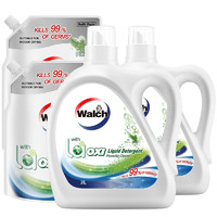 Walch 威露士 洗衣液18.5斤松木香清可新（3L瓶+2.25L+2L袋x2）除菌除螨除霉