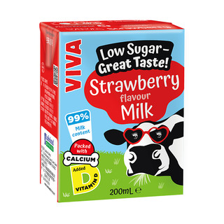 VIVA 韦沃 0蔗糖牛奶 草莓口味 200ml*12盒