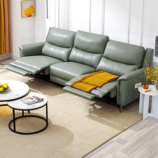 QuanU 全友 家居 多功能电动皮沙发现代简约客厅分段式靠背进口