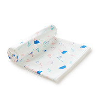 全棉时代 婴儿针织复合隔尿垫可洗防水透气床单纯棉加大粉蓝火山90cm×70c