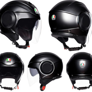 AGV ORBYT 摩托车头盔 3/4盔 哑黑 L码