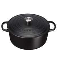 LE CREUSET 酷彩 炖锅(22cm、3.3L、铸铁、时尚黑、不锈钢盖耳)