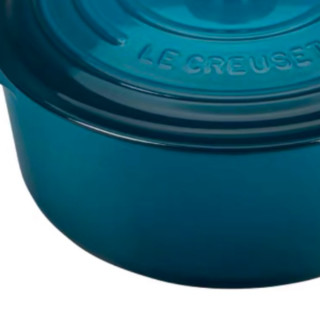 LE CREUSET 酷彩 炖锅(22cm、3.3L、铸铁、蓝绿色、不锈钢盖耳)