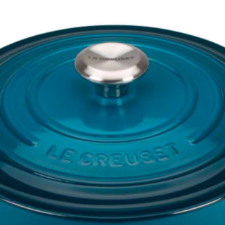 LE CREUSET 酷彩 炖锅(22cm、3.3L、铸铁、蓝绿色、不锈钢盖耳)