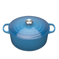 LE CREUSET 酷彩 炖锅(22cm、3.3L、铸铁、蓝色、不锈钢盖耳)