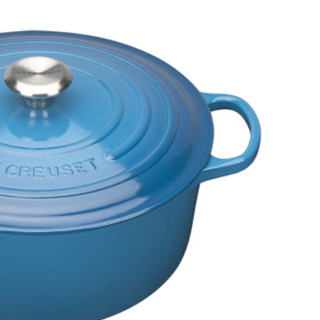 LE CREUSET 酷彩 炖锅(22cm、3.3L、铸铁、蓝色、不锈钢盖耳)