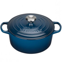 LE CREUSET 酷彩 炖锅(22cm、3.3L、铸铁、墨兰色、不锈钢盖耳)