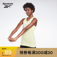 Reebok 锐步 运动健身RI BL Tank女子运动背心 GI6687_黄绿色 A/L