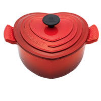 LE CREUSET 酷彩 汤锅(20cm、1.9L、铸铁、红色黑盖、心形)