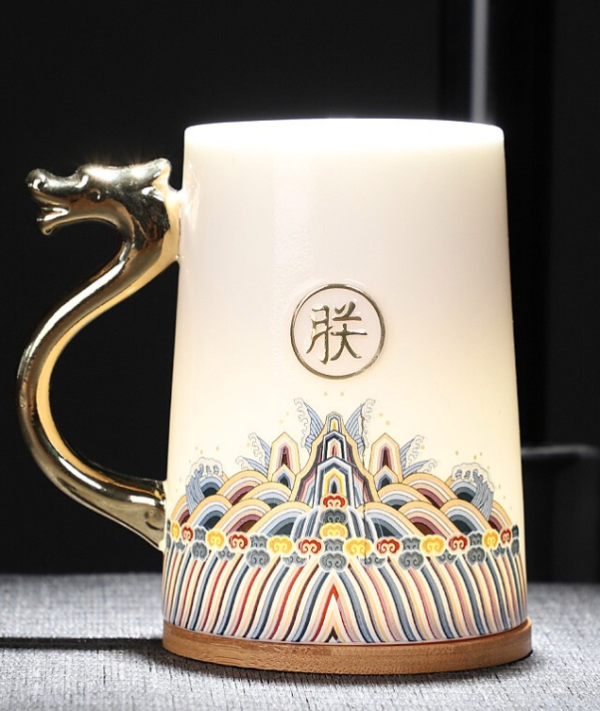 plus会员阿波罗之梦福山寿海一统江山朕杯子礼盒羊脂玉瓷112cmx138cm