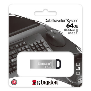 Kingston 金士顿 DataTraveler系列 DTKN USB 3.2 U盘 银色 64GB USB-A