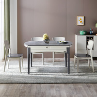 QuanU 全友 670129A 岩板餐桌 雾灰色+餐椅