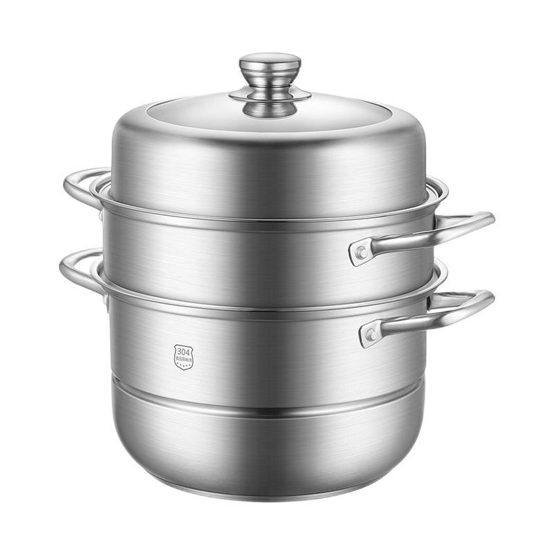 midea 美的 mp-zg26w5-007 蒸锅(26cm,3层,304不锈钢,冰川银)