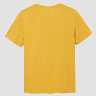 HLA 海澜之家 男士圆领短袖T恤 HNTBJ2D190A 中黄花纹 XS