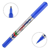 旗牌 日本旗牌（Shachihata）Artline 办公会议用速干油性记号笔签字笔经典双头 0.4-1.0mm 蓝色 EK-041T