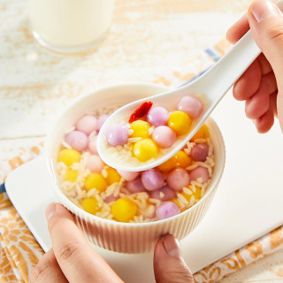 思念 酒酿小圆子糯米网红炫彩三色小汤圆无馅水煮元宵速冻食品300g