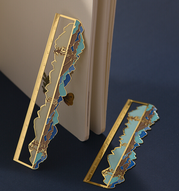 中国国家博物馆 溪山雨意金属书签尺 中国风尺子书签文具 121 x 32mm