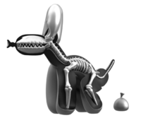 维格列艺术 Mighty Jaxx 杰夫·昆斯 解剖POPEK 太空灰色 雕塑 37×74×63cm