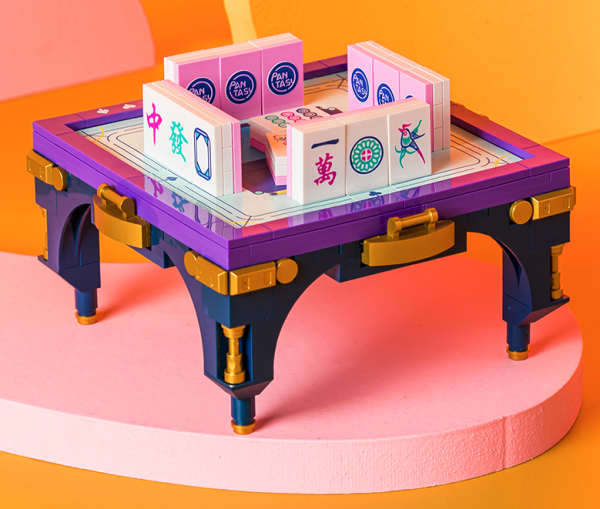 pantasy拼奇diy拼装积木中国风麻将桌