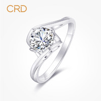 CRD 克徕帝 铂金钻戒女天使之吻结婚订婚钻戒真钻求婚钻石戒指