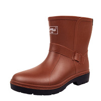 芭乐菲 BLF-1319 雨鞋(中筒、单层、棕色、42)