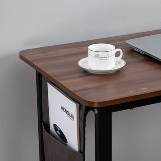 QuanU 全友 家居 书桌椅组合 铁艺框架书房电脑桌笔记本桌 现代简约风格学习桌办公桌 DX107025 黑胡桃木色书桌（1.2m款）