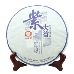 taetea大益普洱茶生茶2015年紫大益青饼357克饼