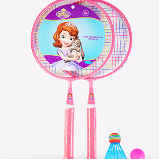 Disney 迪士尼 儿童玩具大圆拍初学者训练合金羽毛球拍 3-12岁亲子幼儿园宝宝互动玩具送礼套装   索菲亚公主