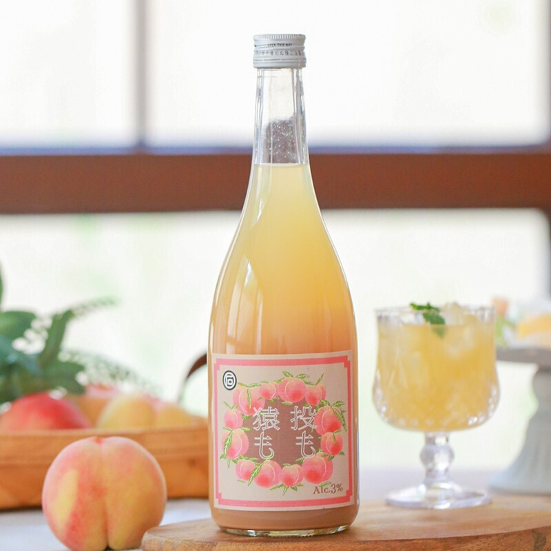 归素 猿投蜜桃桃子酒720ml 女士酒果酒桃酒香甜多汁桃子果肉酒甜酒