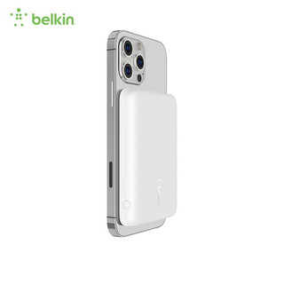 belkin 贝尔金 iPhone13/12磁吸无线移动电源超薄小巧便携大容量苹果12Pro无线充手机专用快充max充电宝 黑色