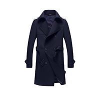 ROMON 罗蒙 男士中长款风衣 8WWT9196 春秋款 藏青色 XXXXL